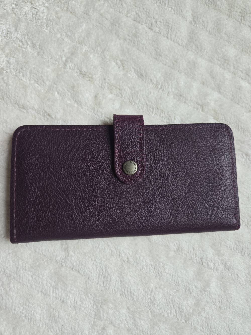 Portland Leather Clutch Wallet in Deep Plum